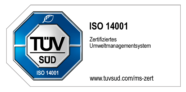 Logo TÜV Süd, ISO 14001 zertifiziert